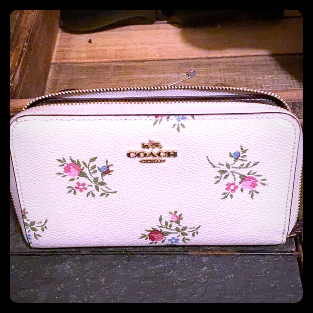 Floral Coach Zipper Wallet